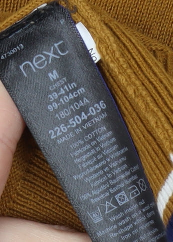 Next Men's Brown V-Neck Pullover Jumper - Size M