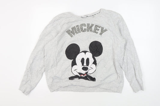 Womens UK Size 16 Disney Grey Pullover Sweatshirt