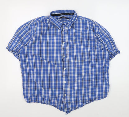 Colin Montgomerie Men's Blue Check Shirt L