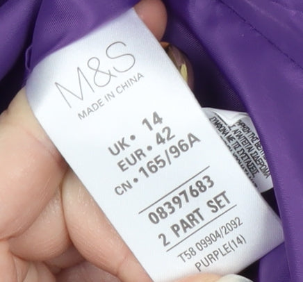 Womens UK Size 14 Marks and Spencer Purple Rain Coat