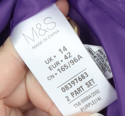 Womens UK Size 14 Marks and Spencer Purple Rain Coat