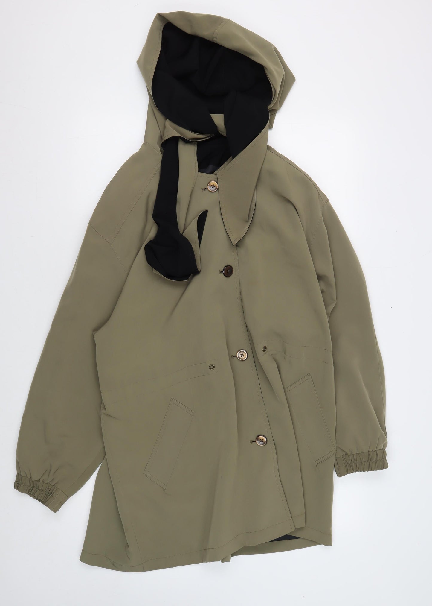 New Fast Women's Green Hooded Rain Coat Size 14