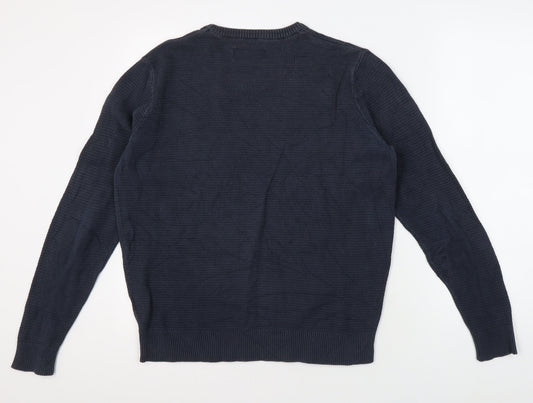 Farah Men's Blue Crew Neck Pullover M