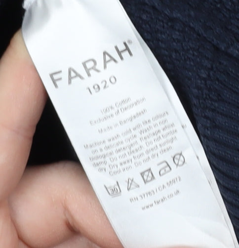 Farah Men's Blue Crew Neck Pullover M