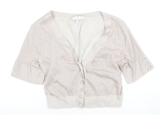 Jasper Conran Women's Ivory V-Neck Cardigan Size 12
