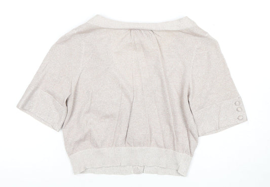 Jasper Conran Women's Ivory V-Neck Cardigan Size 12