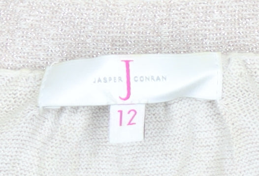 Womens UK Size 12 Jasper Conran Ivory Cardigan Jumper