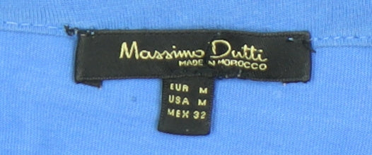 Womens UK Size M Massimo Dutti Blue Off the Shoulder Blouse