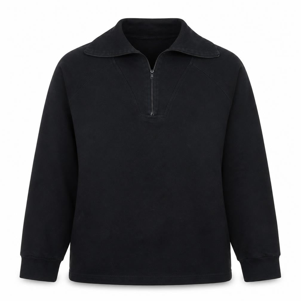Front view of Trespass Black unisex l full zip sweatshirt