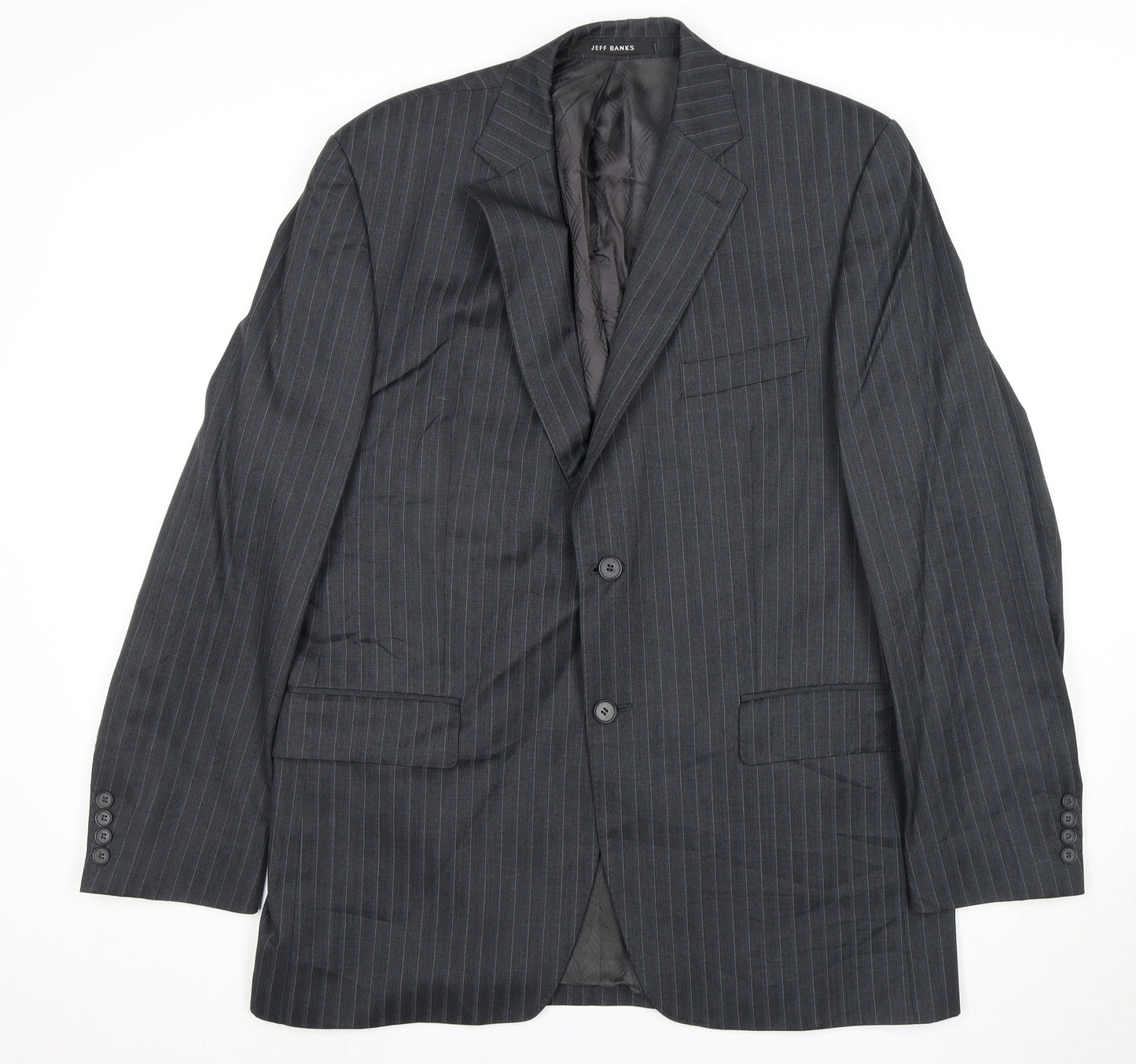 Mens UK Size 42 Jeff Banks Regular Grey Suit Jacket