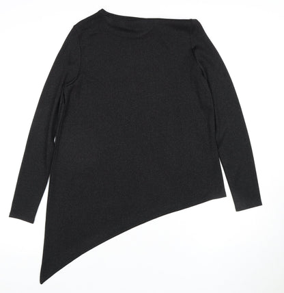 Womens UK Size 8 Ted Baker Black Asymmetrical T-Shirt
