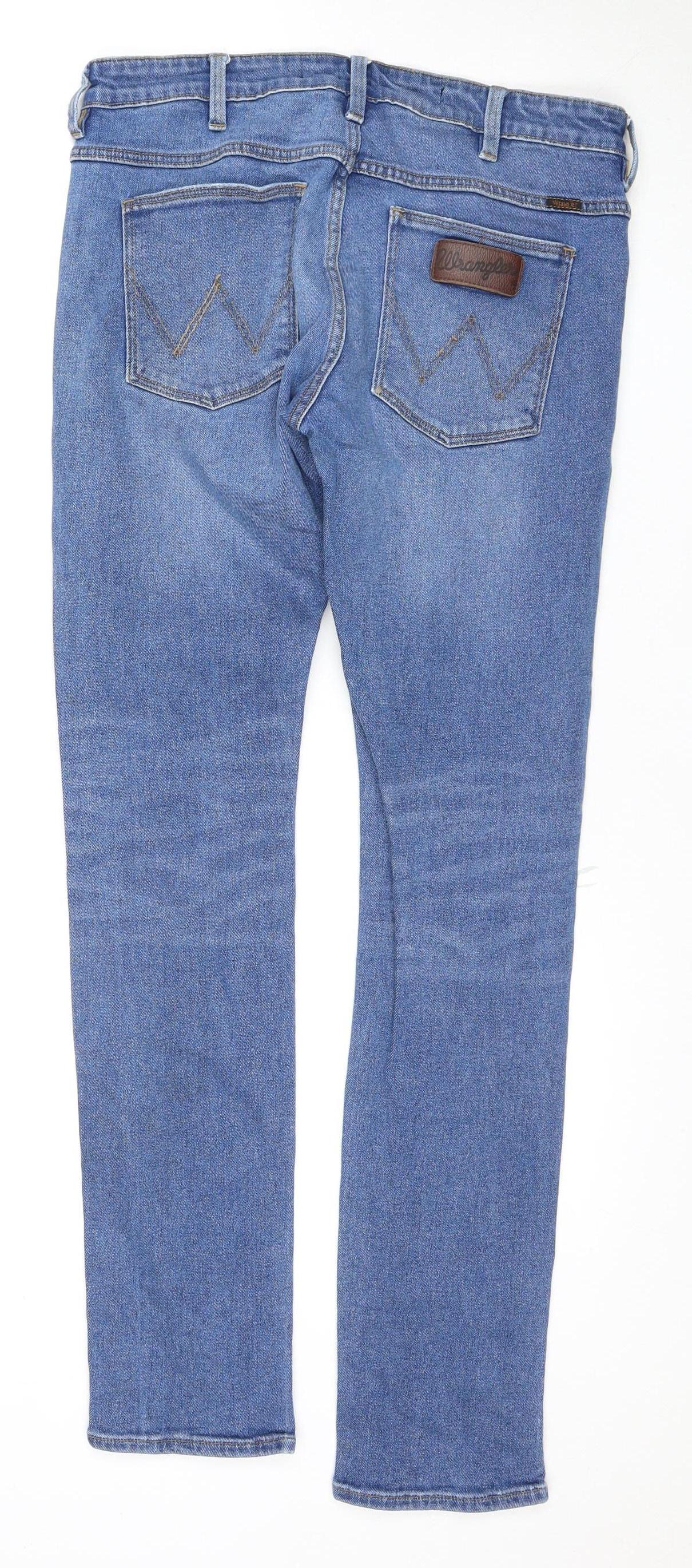Womens UK Size M Wrangler Regular Fit Straight Blue Jeans