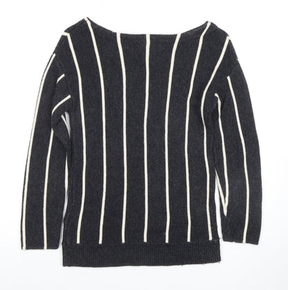 Banana Republic Women's Black Striped Pullover Jumper XS