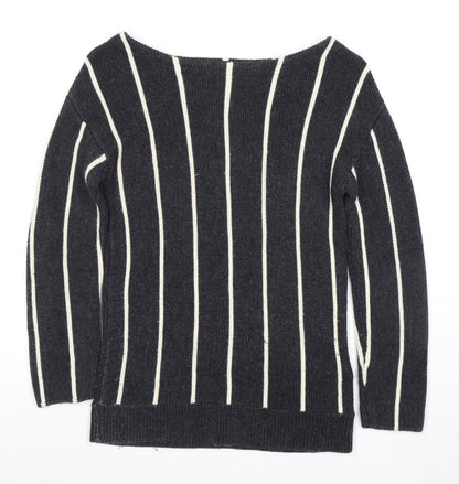 Banana Republic Women's Black Striped Pullover Jumper XS