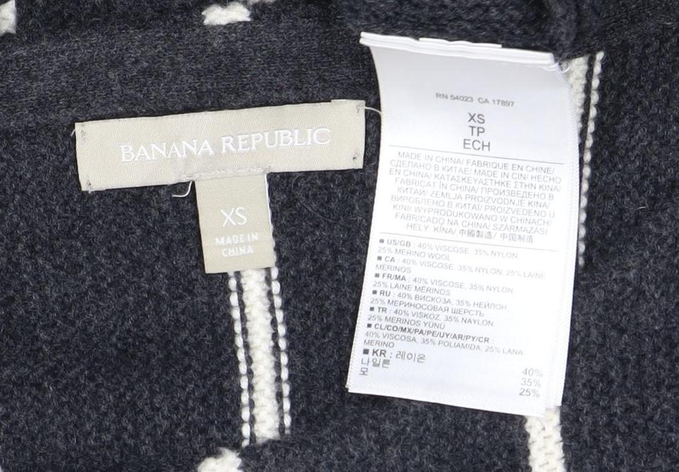 Banana Republic Women's Black Striped Pullover Jumper XS