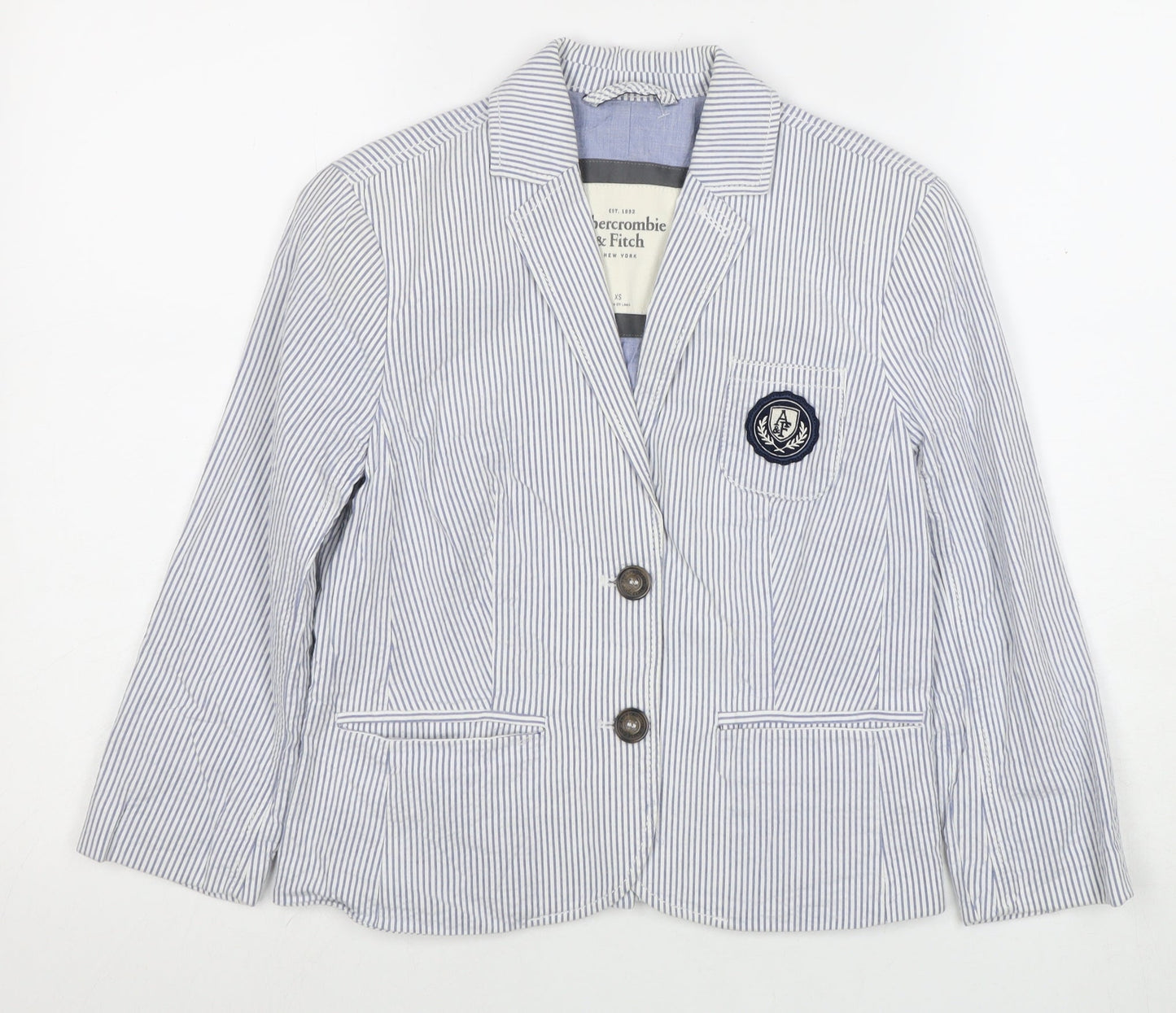 Abercrombie & Fitch Women's Blue XS Pinstripe Blazer