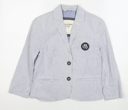 Abercrombie & Fitch Women's Blue XS Pinstripe Blazer