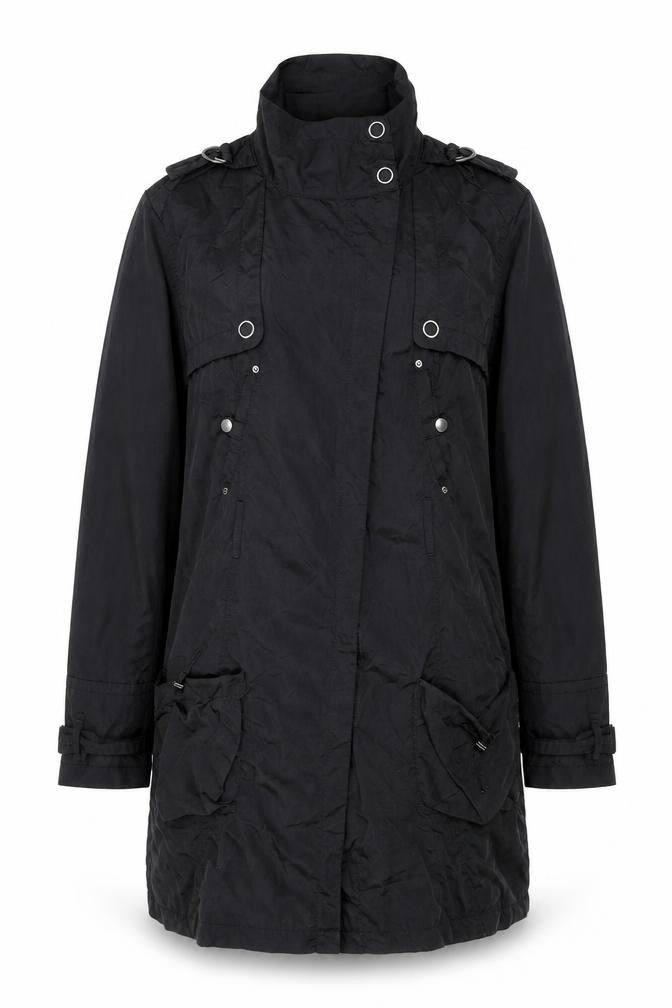 Womens UK Size 14 Red Herring Black Parka Coat