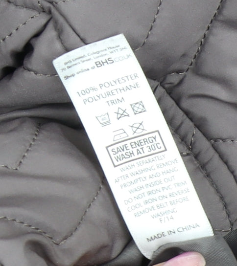 Womens UK Size 16 BHS Brown Quilted Coat
