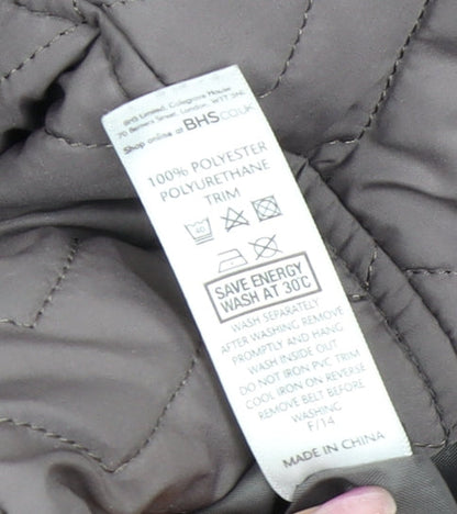 Womens UK Size 16 BHS Brown Quilted Coat