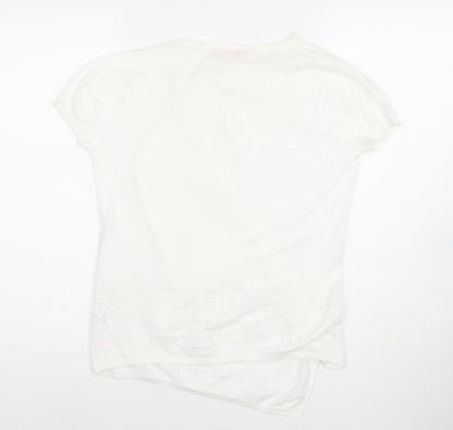 Womens UK Size M Monsoon White Basic T-Shirt