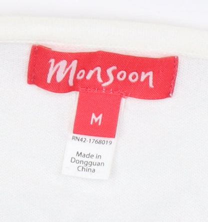 Womens UK Size M Monsoon White Basic T-Shirt