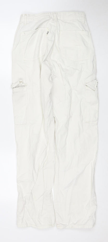Womens UK Size UK 8 STR Regular Fit Cargo White Trousers