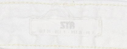 Womens UK Size UK 8 STR Regular Fit Cargo White Trousers
