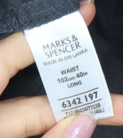 Marks and Spencer Men's Black Chino Shorts - Size 40 in