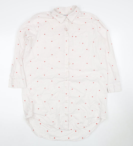 Lands' End Women's Petite White Polka Dot Shirt Dress