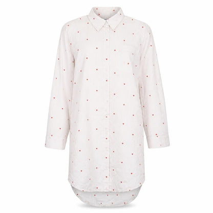 Lands' End Women's Petite White Polka Dot Shirt Dress
