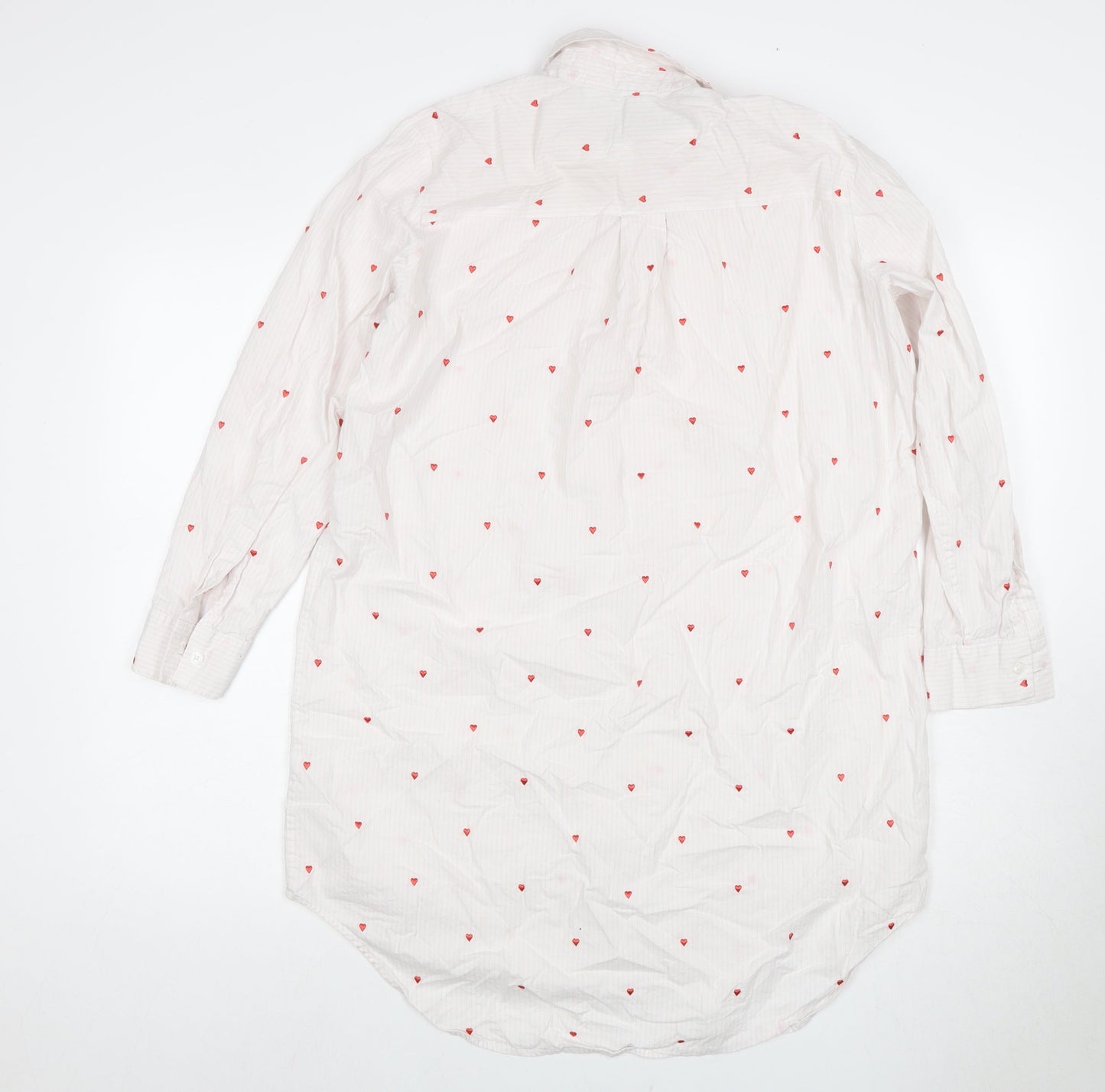 Lands' End Women's Petite White Polka Dot Shirt Dress