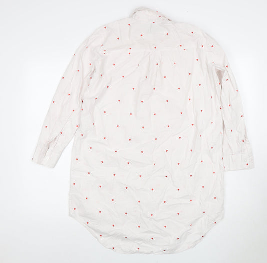 Lands' End Women's Petite White Polka Dot Shirt Dress