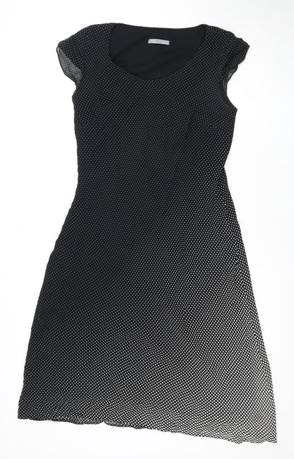 Marks and Spencer Women's Black Polka Dot A-Line Dress, Size 12