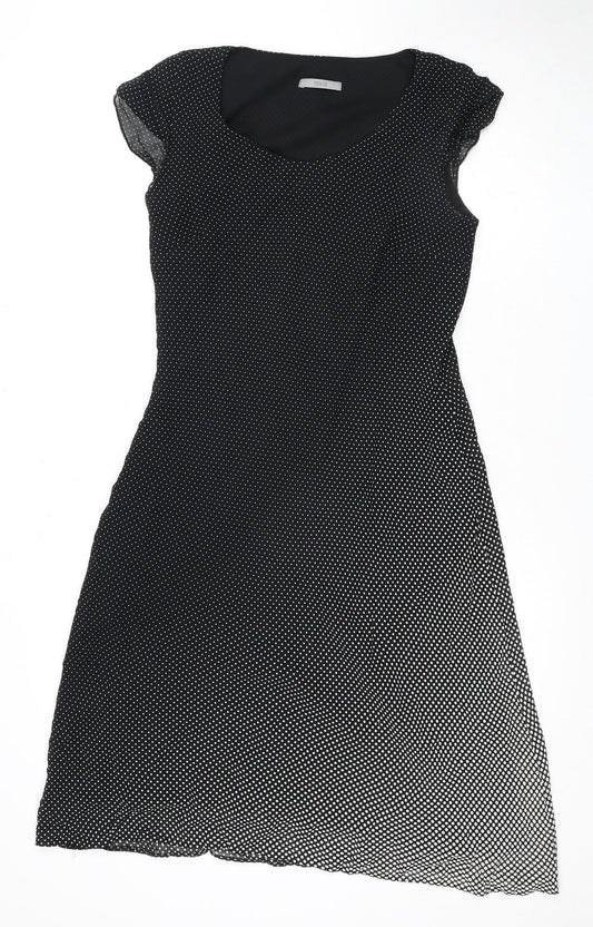 Marks and Spencer Women's Black Polka Dot A-Line Dress, Size 12