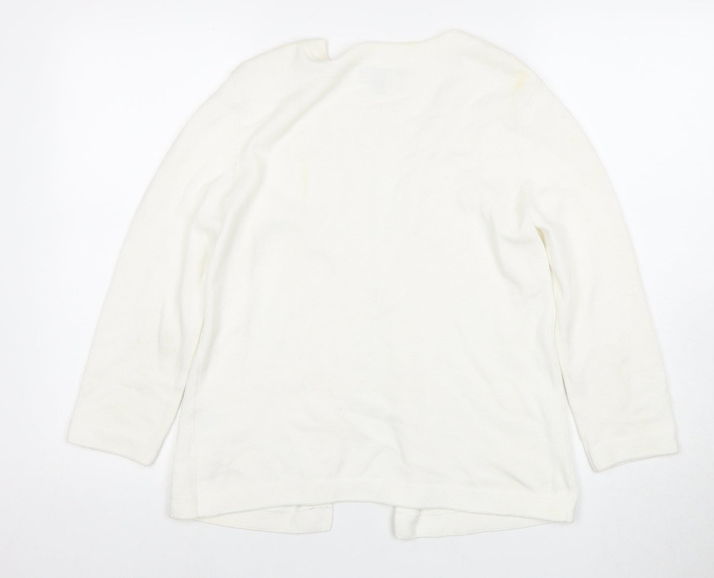 Womens UK Size S Lands' End White Cardigan Jumper