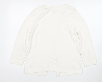 Womens UK Size S Lands' End White Cardigan Jumper