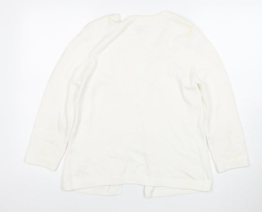 Lands' End Women's White Cardigan, Size S - Lightweight Knit