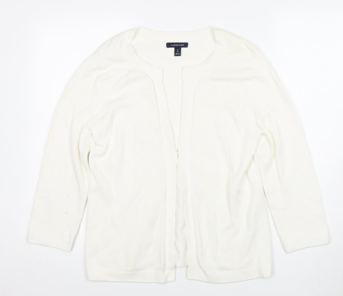 Womens UK Size S Lands' End White Cardigan Jumper