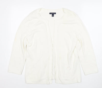 Womens UK Size S Lands' End White Cardigan Jumper