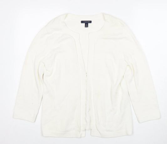 Lands' End Women's White Cardigan, Size S - Lightweight Knit