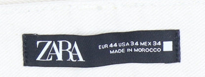 ZARA Men's Beige Denim Jeans, Size 34, Button Closure