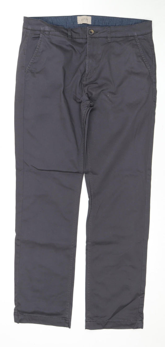 Jachs Men's Black Chino Trousers, Size 32 Regular