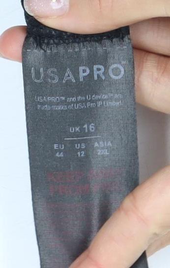 USA PRO Women's Black Full Zip Sweatshirt Size 16