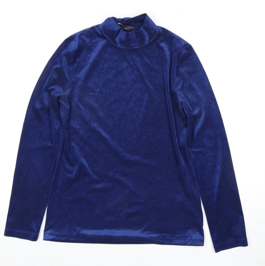 Womens UK Size 8 Marks and Spencer Blue Basic T-Shirt