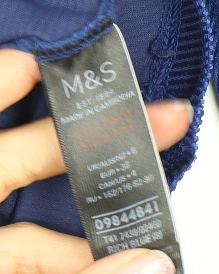 Womens UK Size 8 Marks and Spencer Blue Basic T-Shirt