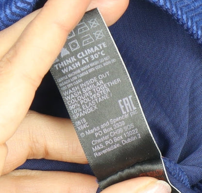Womens UK Size 8 Marks and Spencer Blue Basic T-Shirt