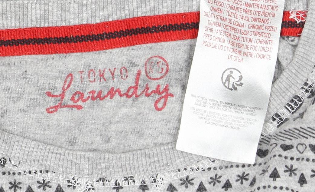 Womens UK Size S Tokyo Laundry Grey  T-Shirt
