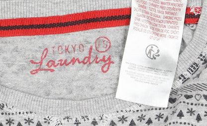 Womens UK Size S Tokyo Laundry Grey  T-Shirt