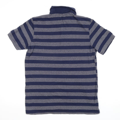 Firetrap Men's Blue Striped Polo Shirt M